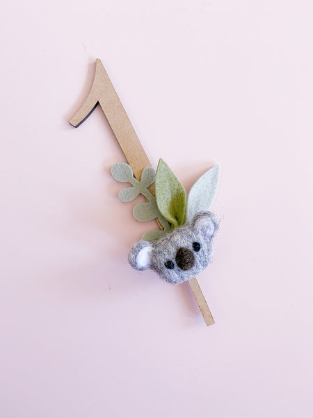 Koala cake topper with orchids bouquet, You can order a cus…