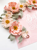 Pink Peonies Felt Flower Garland | Milestone Garland