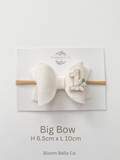 White Boho Theme Birthday Bow