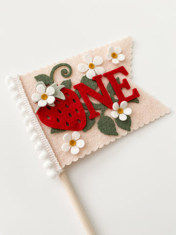 Berry First Birthday Flag