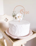 White Boho Theme Round Cake Topper