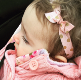 FOE Headband Set - Gold Polka Dots, Floral Navy Stripe & Hot Pink Lace