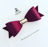 Large Maroon & Rose Gold Felt Bow Headband