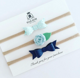 Mini Bows and Blooms Set - Blue