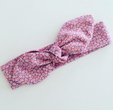 Pink Daisy Floral Top Knot Headband