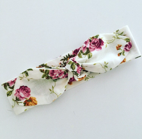 Vintage Floral Top Knot Headband