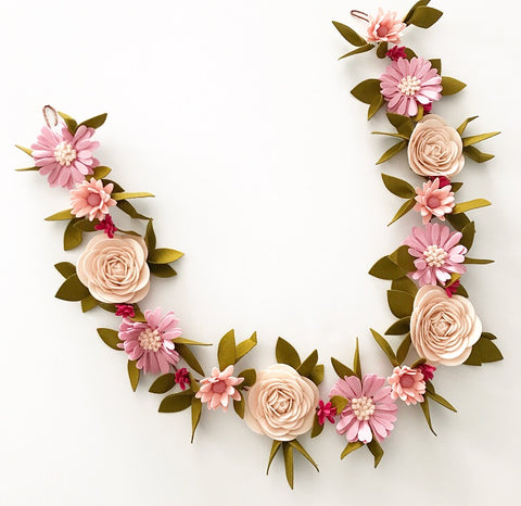 ‘Pink Paradise’ Felt Flower Garland / Milestone Garland