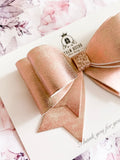 Rose Gold & Glitter Large Bow Clip