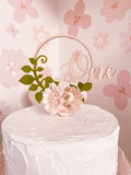 ONE to TEN Number Round Cake Topper - Beige Beauty Theme