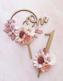 ONE to TEN Number Round Cake Topper - Rose Gold Luxe Theme