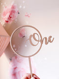 ‘Cake & Clip’© ONE to FIVE Number Round Cake Topper