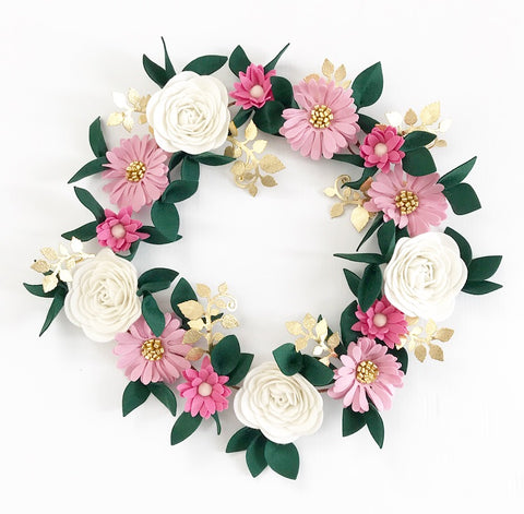 ‘Pink Luxe’ Felt Flower Garland / Milestone Garland