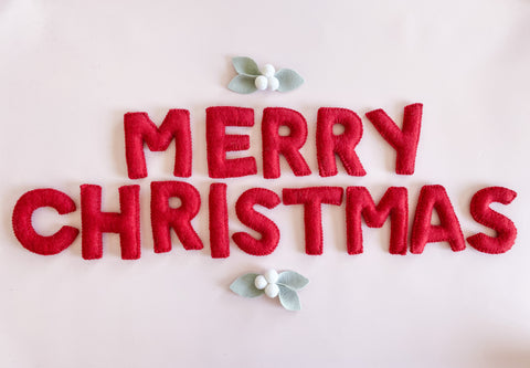 ‘Merry Christmas’ - RED Festive Garland