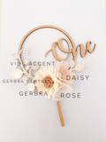 ‘Cake & Clip’© ONE to FIVE Number Round Cake Topper