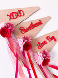 Sweetheart - Valentines Wooden Red Acrylic Font Flag