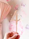 Number Cake Topper - Muted Rainbow