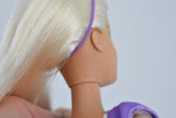 Barbie Rescue - Blonde Purple Polka Dot Dress