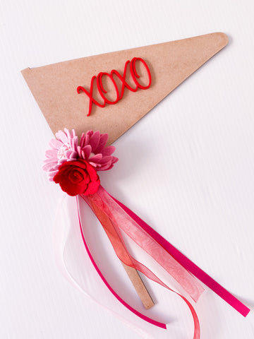XOXO - Valentines Wooden Red Acrylic Font Flag