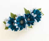 Daisy Posy Felt Flower Crown - Blue Blooms