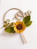 ONE to TEN Number Round Cake Topper - Sunflower Theme