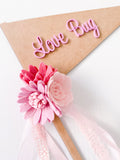 Love Bug - Valentines Wooden Pink Acrylic Font Flag