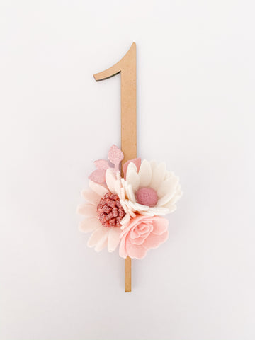 Number Cake Topper - Rose Gold Luxe