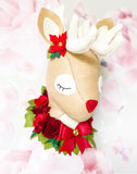 Reindeer Head Felt Flower Garland