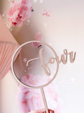 ONE to TEN Number Round Cake Topper - Muted Rainbow / Cake & Clip ©