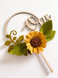 ONE to TEN Number Round Cake Topper - Sunflower Theme